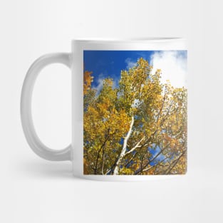 Blue Rocky Mountain Skies and Golden Aspen Trees in fall Mug